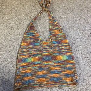 shein knitted cropped halter top